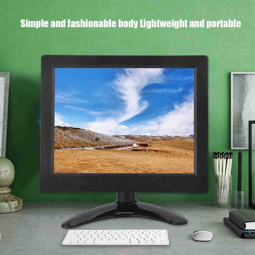 Small 8 Inch 1024x768 IPS Soft Screen HD Video Display for HDMI VGA  BNC  AV