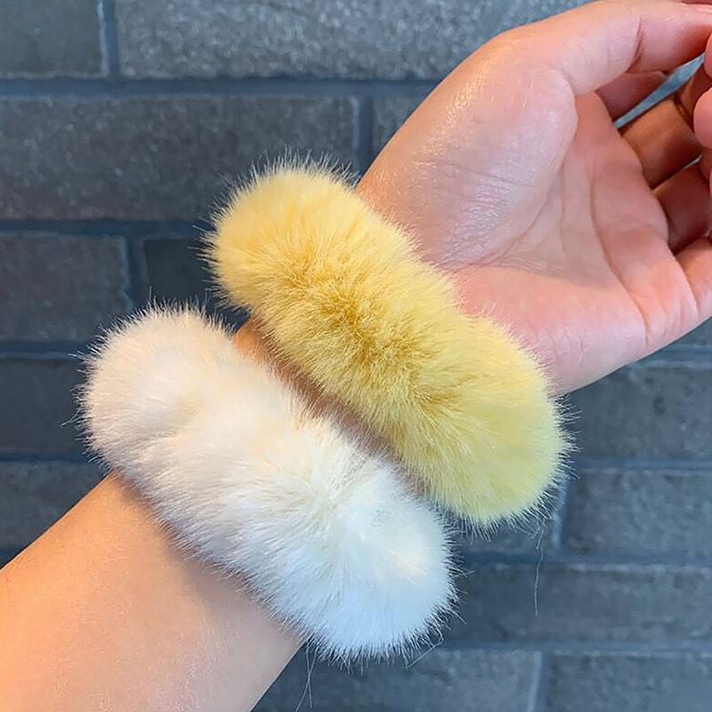 1Pc Fluffy Warm Autumn Winter Elastic Hair Band Scrunchies Large Intestine Hair Ring For Women Girls Plush Hair Rope Hairwear