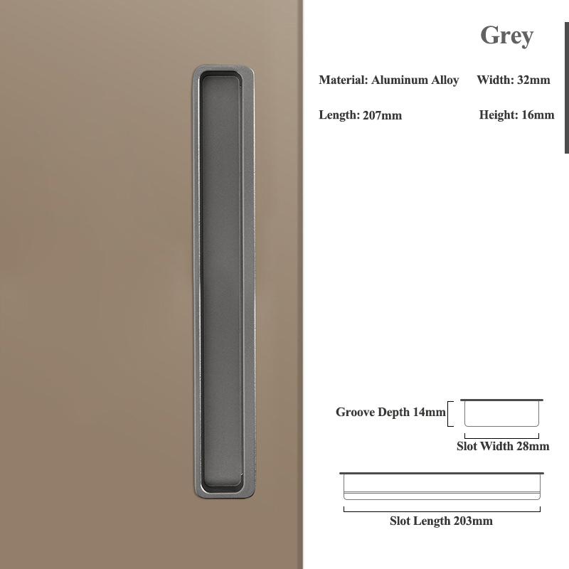 Modern Minimalist Embedded Grooved Sliding Door Handle Concealed Extended Cabinet Handle Wardrobe Closet Furniture Drawer Pulls