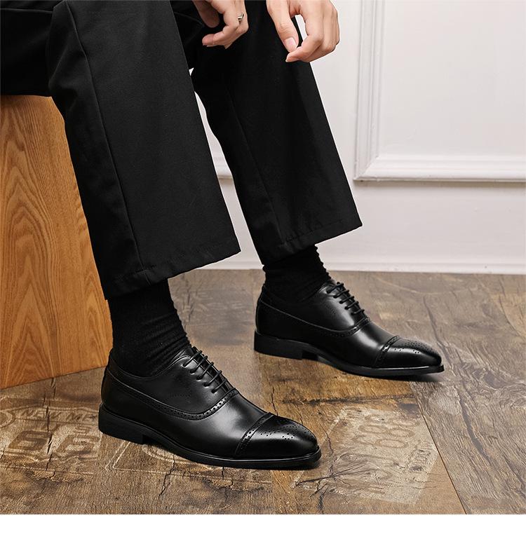 Men's Pointed Toe British Style Leather Loafers - Casual, Office, Teacher, Wedding Shoes