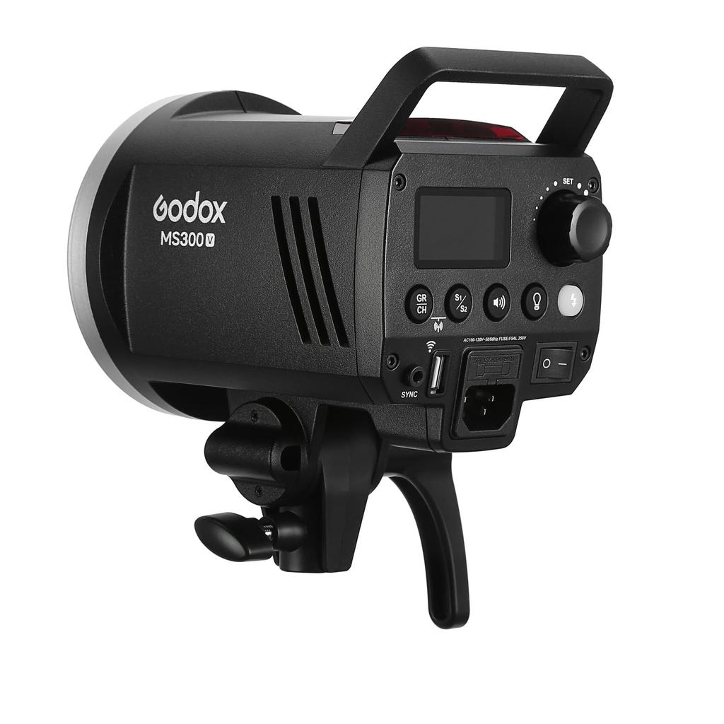 Godox 300W Strobe Flash Upgraded Modeling Lamp Wireless X System GN58 5600K with Reflector with Bowens Mount Seconds Recycle Time Small and Portable