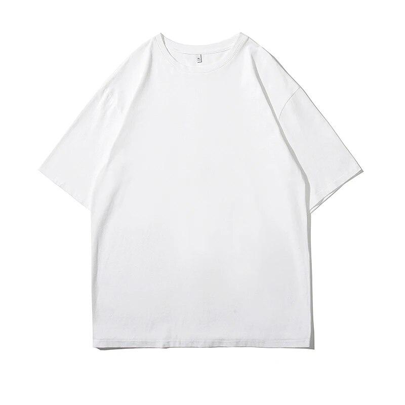 100 % bomull Herr Halvärmad Herr-T-shirt Dam Kortärmad T-shirt Lös Avslappnad Grundläggande Överdimensionerad Skjorta O-ringad Enfärgad