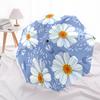 1pc Blue Daisy Floral Pattern Umbrella with Plastic Handle,Vibrant Cartoon Pattern,Multi-functional UmbrellaPT187