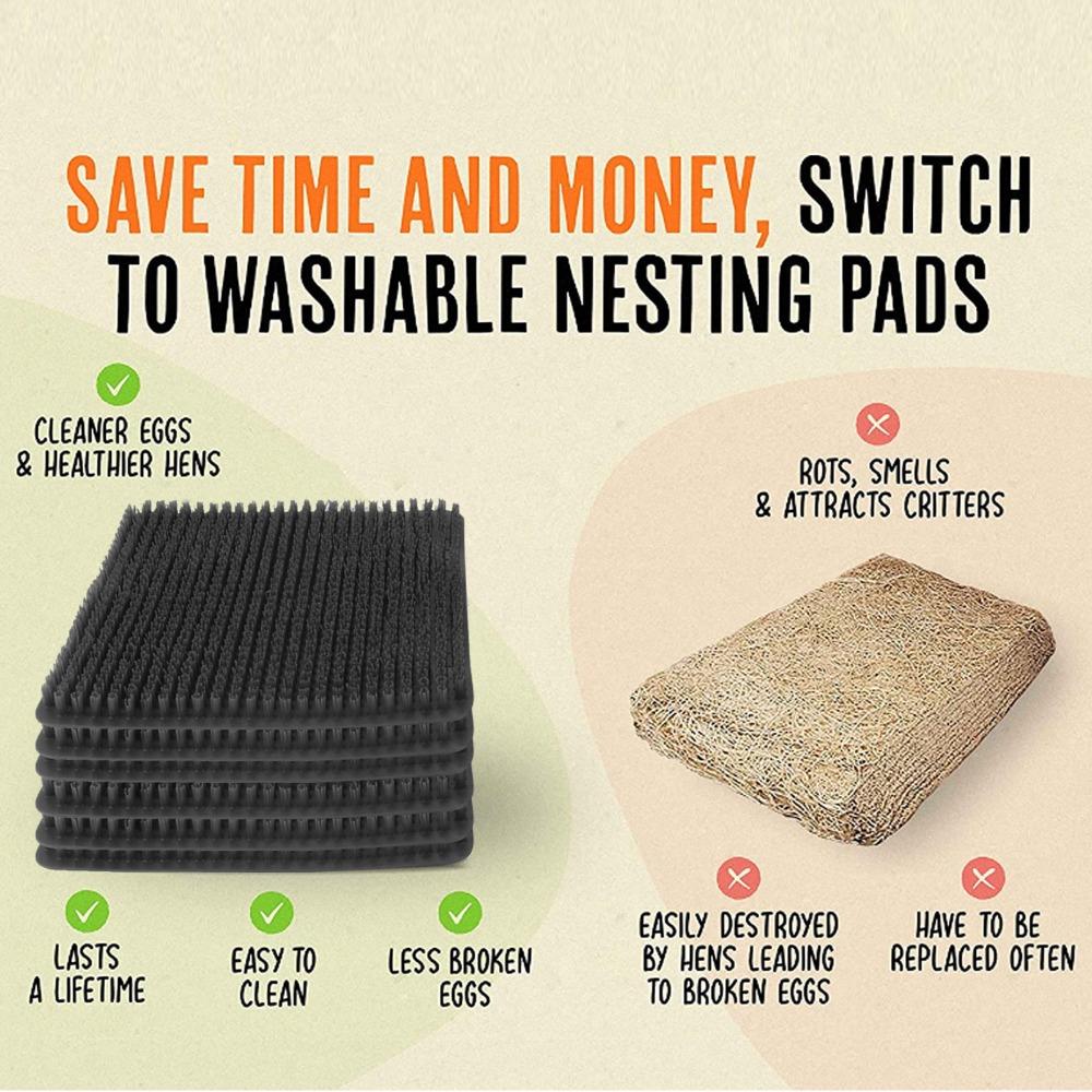 6pcs Breathable Chicken Egg Laying Accessory PE Chicken Bedding Pads Nest Box Liners Chicken Coop