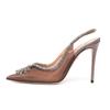 Fashion Clearance!!! Fashion Women Pumps Sandals Summer Sexy Slingback High Heels Rhinestones Elegant Pointed Toe Party Wedding Shoes