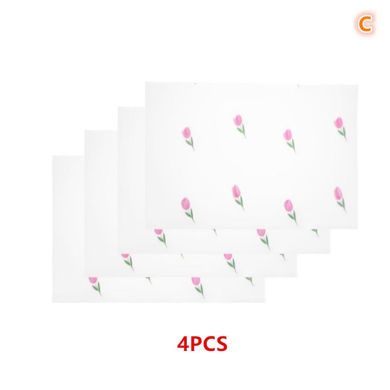 4PCS No Residue Refrigerator Pad Waterproof Anti-oil Cuttable Washable Kitchen Placemat for Shelf Drawer Liner