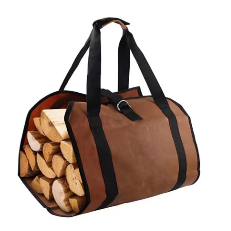 

Outdoor firewood portable tote bag durable firewood storage bag sturdy buckle for easy carrying of logging bags