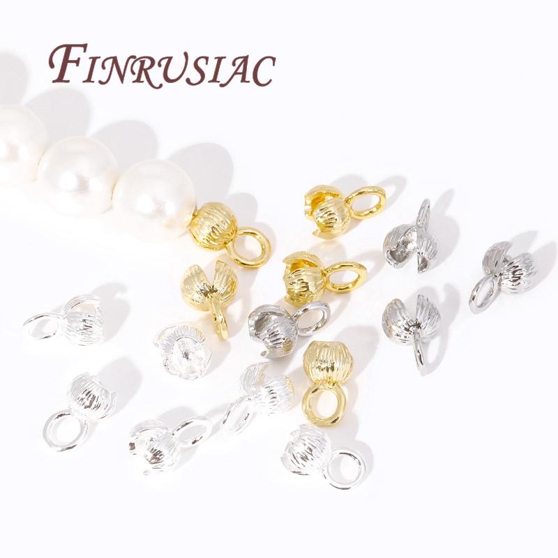 Crimp End Caps For Jewelry 18K Gold Plated Cord Ends Clam Shell Bead Tip Ball Chain Connector,DIY Bracelet/Necklace Fittings