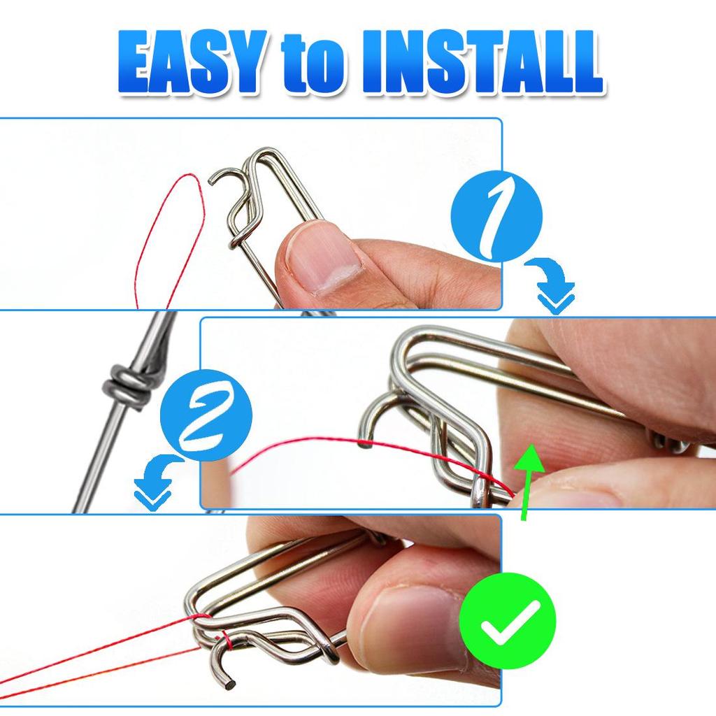 Stainless Steel Sea Fishing Safety Pin Quick Connector with Strong Pull Force - Open & Closed Eye Options
