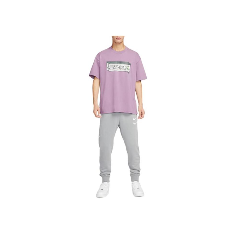 Nike Alphabet Print Knit Oversized Short Sleeve T-Shirt Men Tops Purple FD1301-591