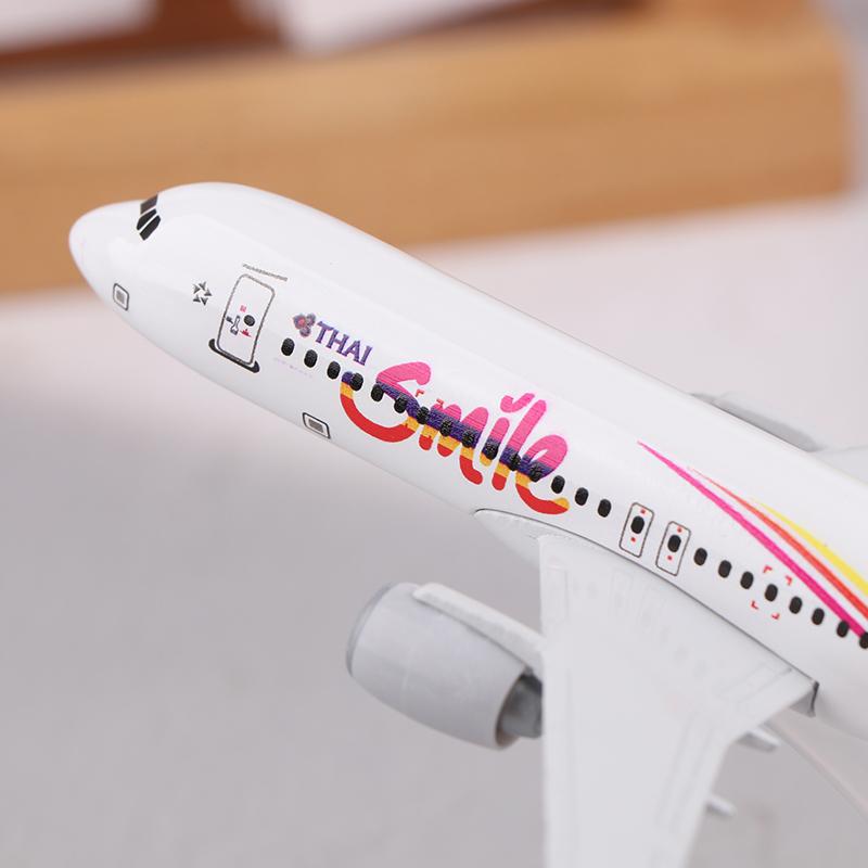 16Cm Metal Aircraft Model Replica Thai Smile 320 Airplane Scale Aviation Diecast Miniature Art Home Office Decor Toy Gift