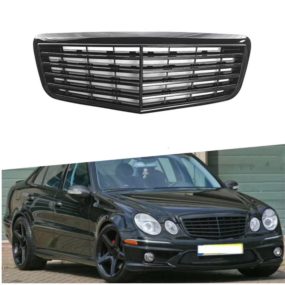 Front Grille Bumper Grill Gt Style ABC Glossy Black for Mercedes Benz E-Class W211 E200 E230 E240 E280 E350 2006-2008