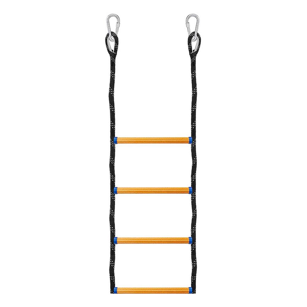 4 Step Heavy Duty Climbing Rope Folding Portable Rope Boarding Ladder Swim Ladder for Inflatable Boat Kayak Motorboat Canoeing