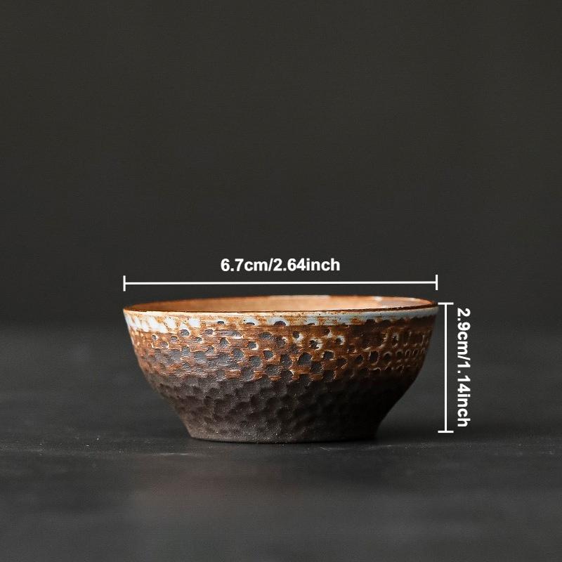 Stoneware Tea Cups Retro Handmade Teaware Set Antique Glazed Teacup Chinese Kung Fu Gongfu Master Cup Japanese Tea Set Drinkware