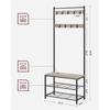 Coat Rack Hall Tree with Shoe Storage Bench Entryway Bench with Shoe Storage for Entryway Greige and Black