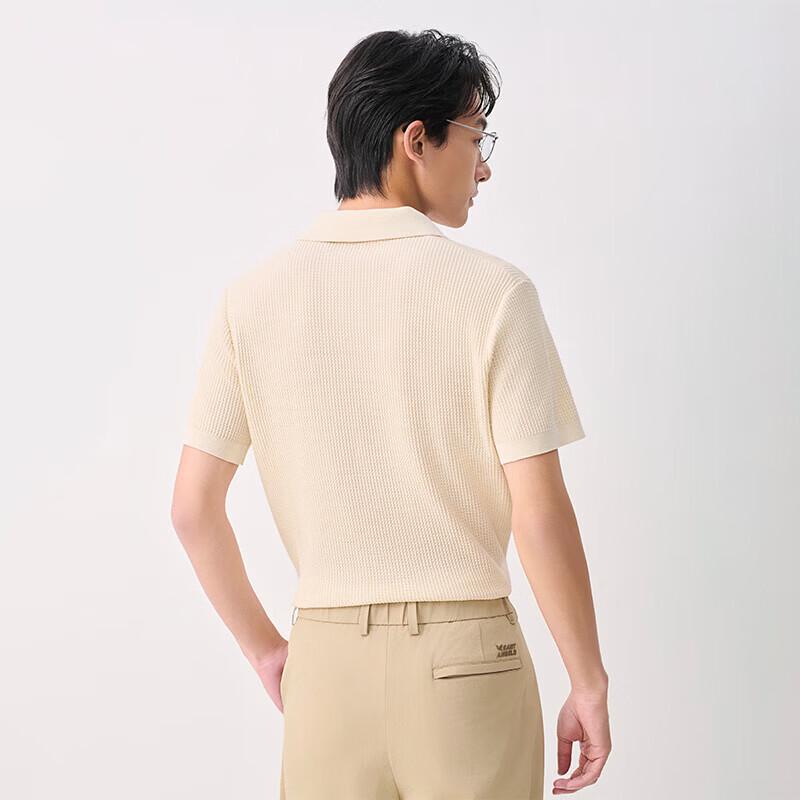 Baoxiniao Men's Short Sleeve Seagull Collar Knit Polo Shirt