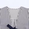 2025 Women's Autumn European & American Bow Striped Short-Sleeve Top 1165057