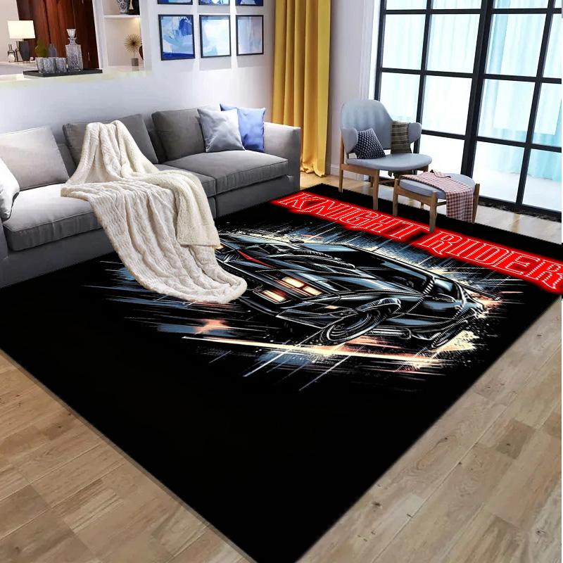 Knight Rider Pattern Rug, Indoor/Outdoor Mat, for Picnic, Gameroom, Bedroom, Office, Living Room, Home Decor Carpet, Birthday Gift
