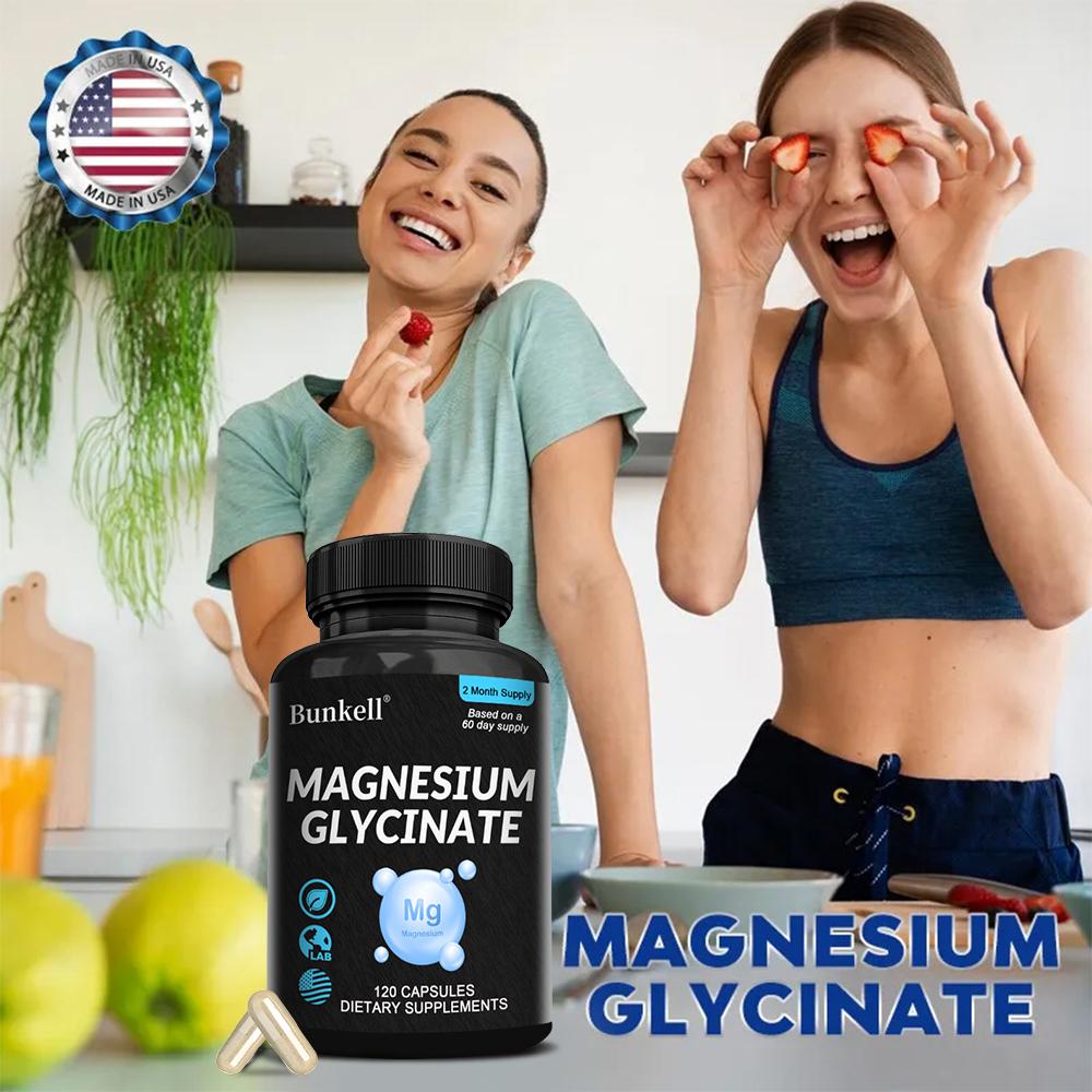 Magnesiumglycinat Kapseln, Magnesiumbisglycinat 1040mg, 120 Kapseln Nahrungsergänzungsmittel