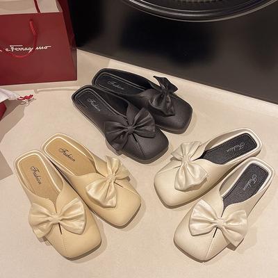 Fashion Fashion Temperament Women Shoes Summer New Square Toe Flat Shoes Comfor Non Slip Women's Slippers Soft Soled Women's Sandals