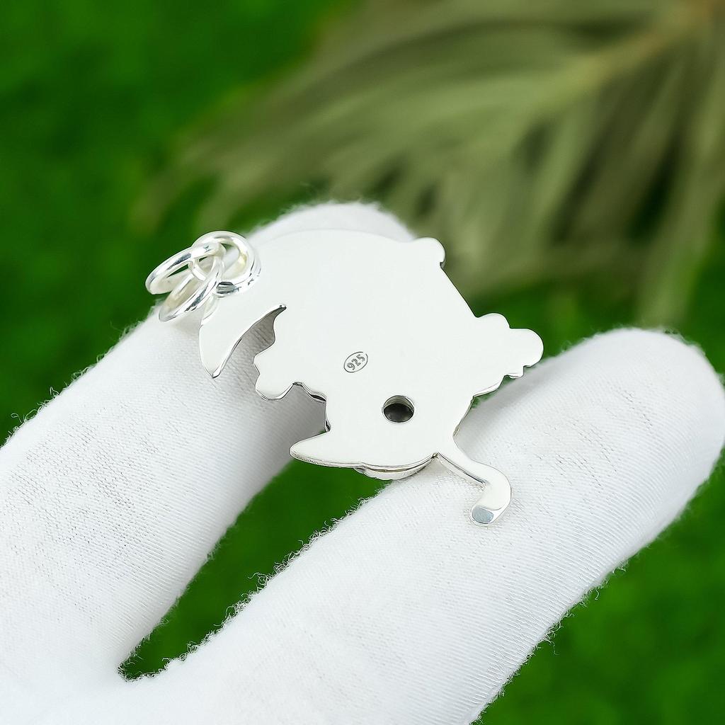 Natural Orthoceras Fossil Gemstone Jewelry 925 Sterling Silver Pendant For Women