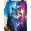 Plus Size Casual Crew Neck Short Sleeve Cartoon Animal Print T-Shirt - Soft Stretch Polyester Fabric Spring and Summer Womens Relaxed Fit Clothing