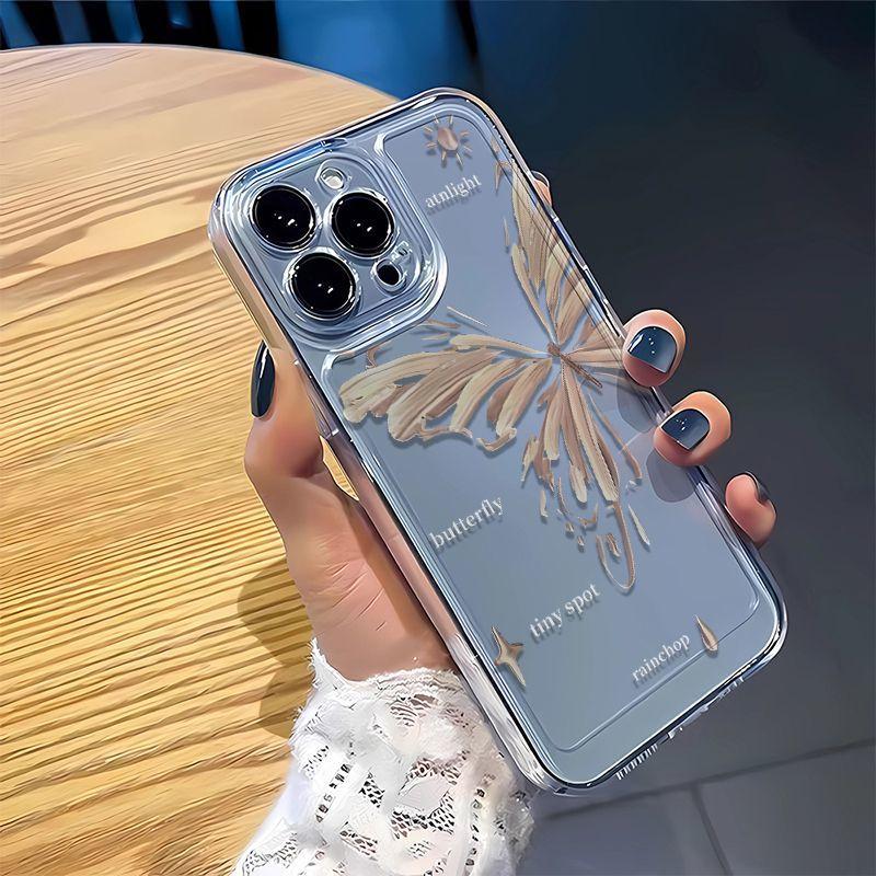 Fashionable Butterfly Pattern Phone Case for IPhone 16 14 13 17 12 11 15 Pro Max IPhone 16 15 14 Plus Transparent Soft TPU Cover