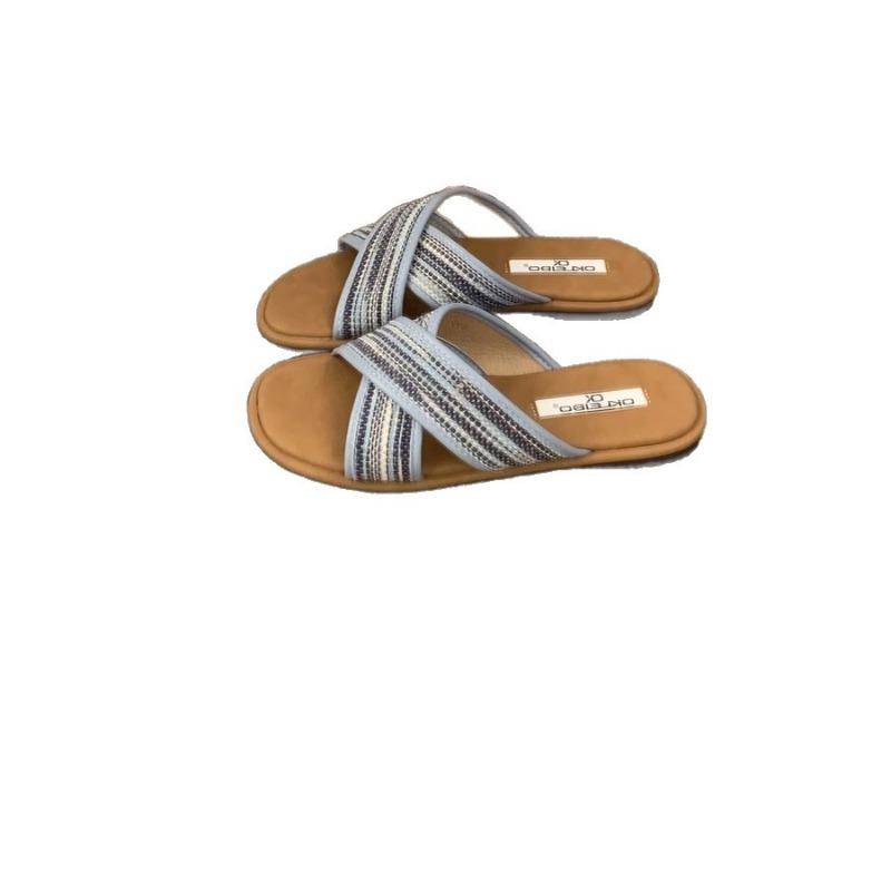 Flat-bottomed Retro Woven Open-toed Cool Slippers for Women's Summer Wear, New with Skirts, Cross-strapped Sandals