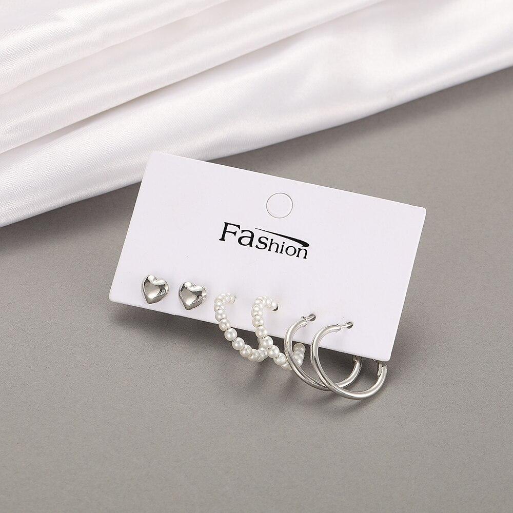 Σετ Γυναικείων Σκουλαρικιών Σκουλαρίκια Για Γυναίκες Μποέμ Μόδα Κοσμήματα Γεωμετρικά Σκουλαρίκια Καρδιάς