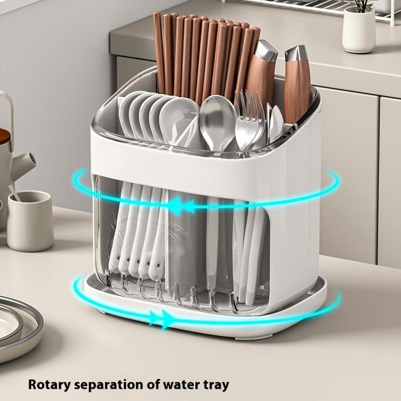 Plastic Kitchen Utensil Holder Draining Cutlery Organizer Kitchen Countertop Storage Basket Chopsticks Storage Holder