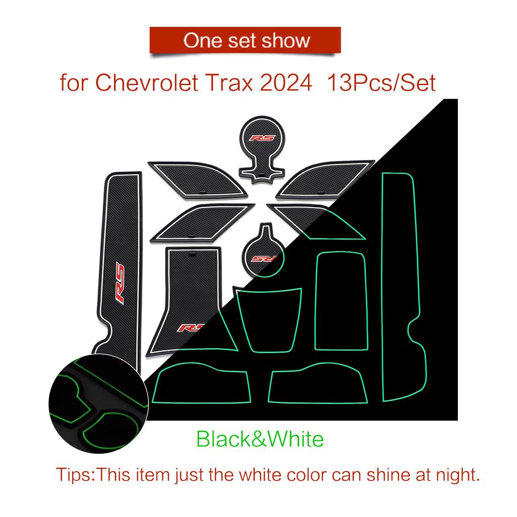 for Chevy Chevrolet Trax 2025 2025 RS Car Gate Slot Mat Auto Interior Accessories Anti-Slip Door Groove Pad Cup Holder Mat