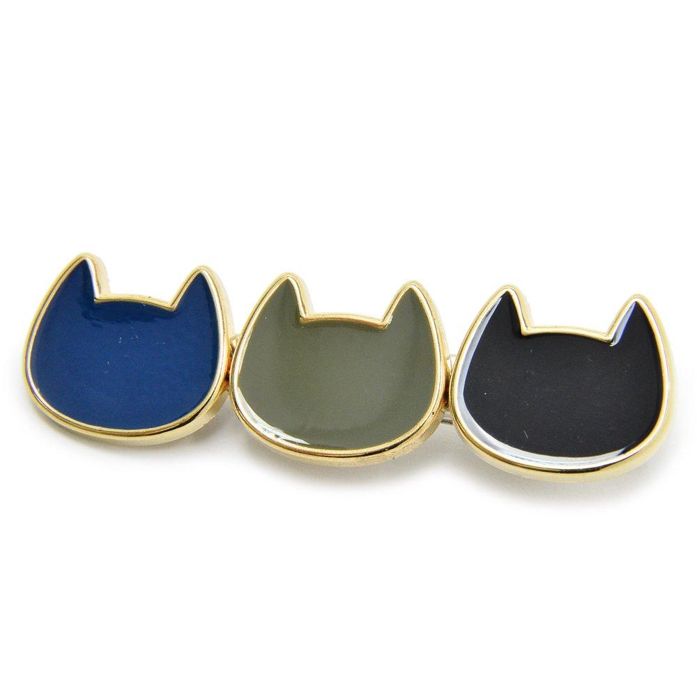 

Hair Clip Cat Cat Cat Face Silhouette Hair Accessory Hair Accessory j3s [PARIS KID S] (Navy)