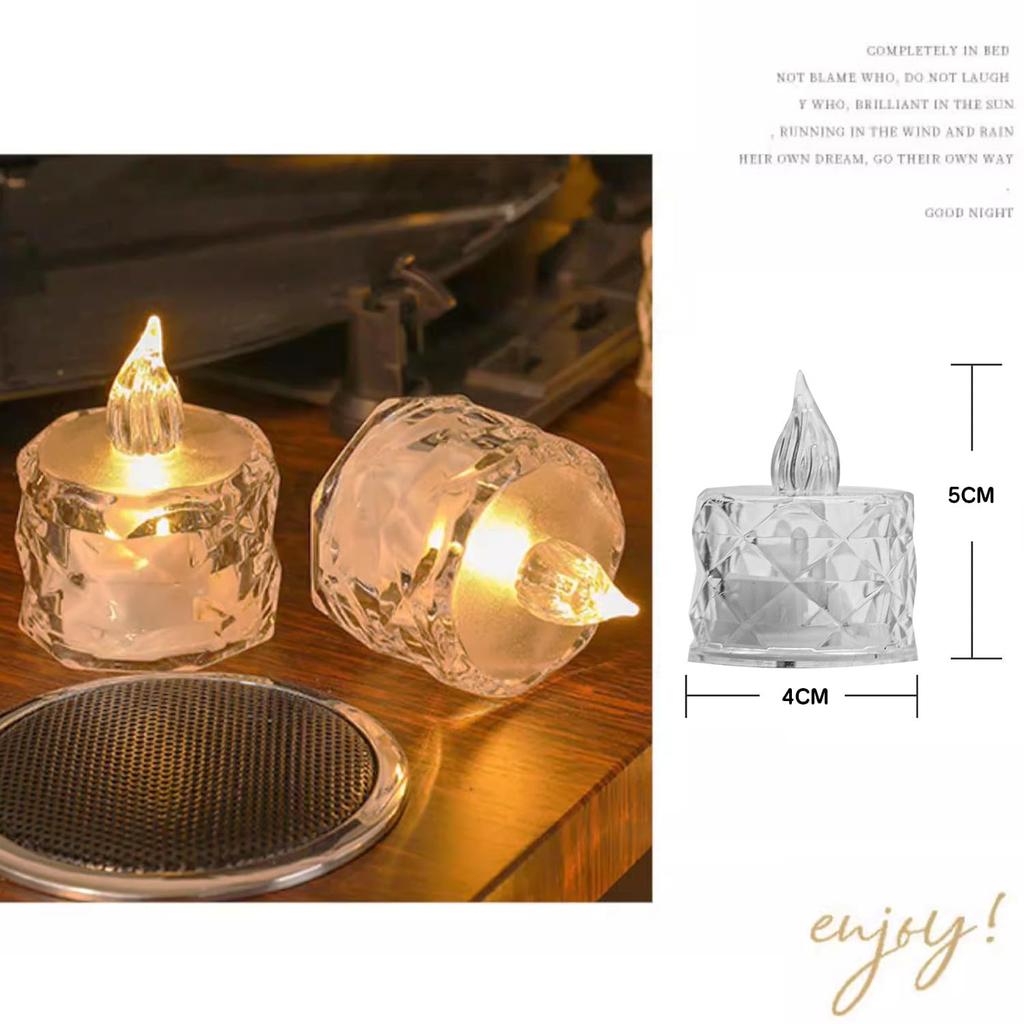 12 LED Candle Lights, Translucent, Christmas Decoration, Soothing Warm Light, Unscented, Flameless, Night Light, Sleep Aid, Stylish, Popular, Perfect