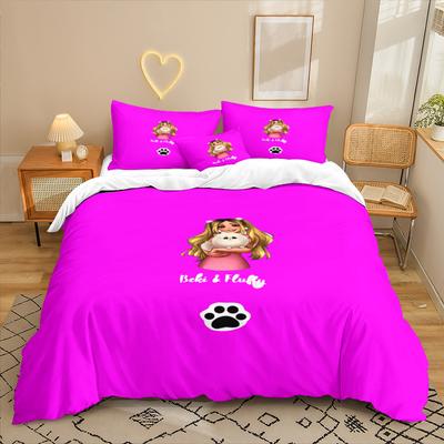 Serie Animata Stampa Digitale 3D Set Biancheria da Letto Tre Pezzi Lenzuolo Copripiumino