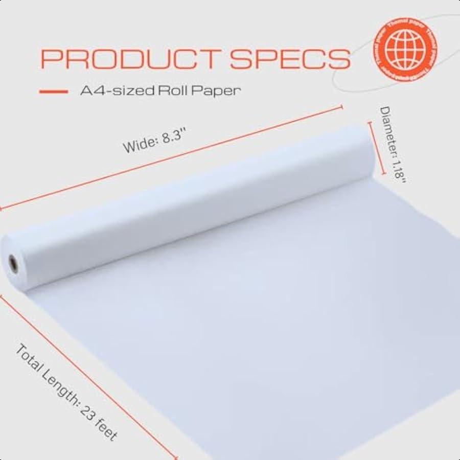 

Рулоны термобумаги формата A4 для портативного принтера HPRT MT810 и POOOLITECH, высокая четкость, 50 листов, совместимы с другими термоп United States