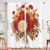 2pcs 2D Flat Printing Curtains No Rain No Flowers Polyester Without Electricity Family Party Perfect for Holiday Party General