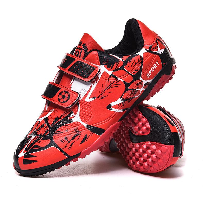 

Children s football shoes long nails broken nails leather surface fashion Velcro low-top game training shoes sports shoes 28