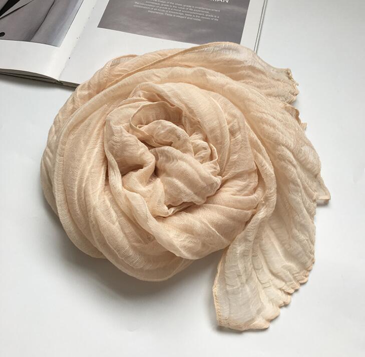 

60x230см Новое поступление Мягкий Однотонный Женский Шарф 100% Лен Летний Дорожный Солнцезащитный Длинный Шаль Элегантный Хиджаб Женский Фуляр 60x230cm