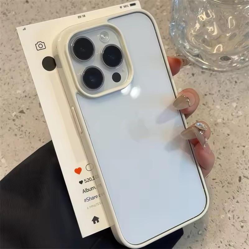 Luxury Clear Candy Color Case For iPhone 16 16E 15 14 Plus 13 12 11 Pro Max Shockproof Bumper Protective Cover Phone Accessories