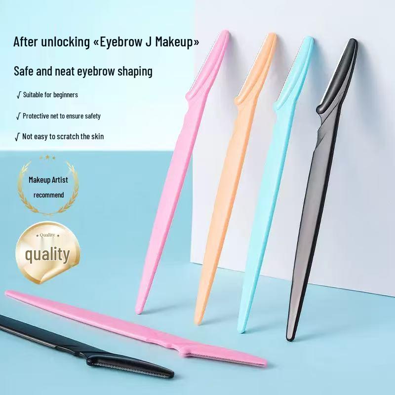 Beginner Straight-Handle Micro-Precision Eyebrow Trimmer - Safe, Portable, Anti-Scratch Razor Makeup Tool