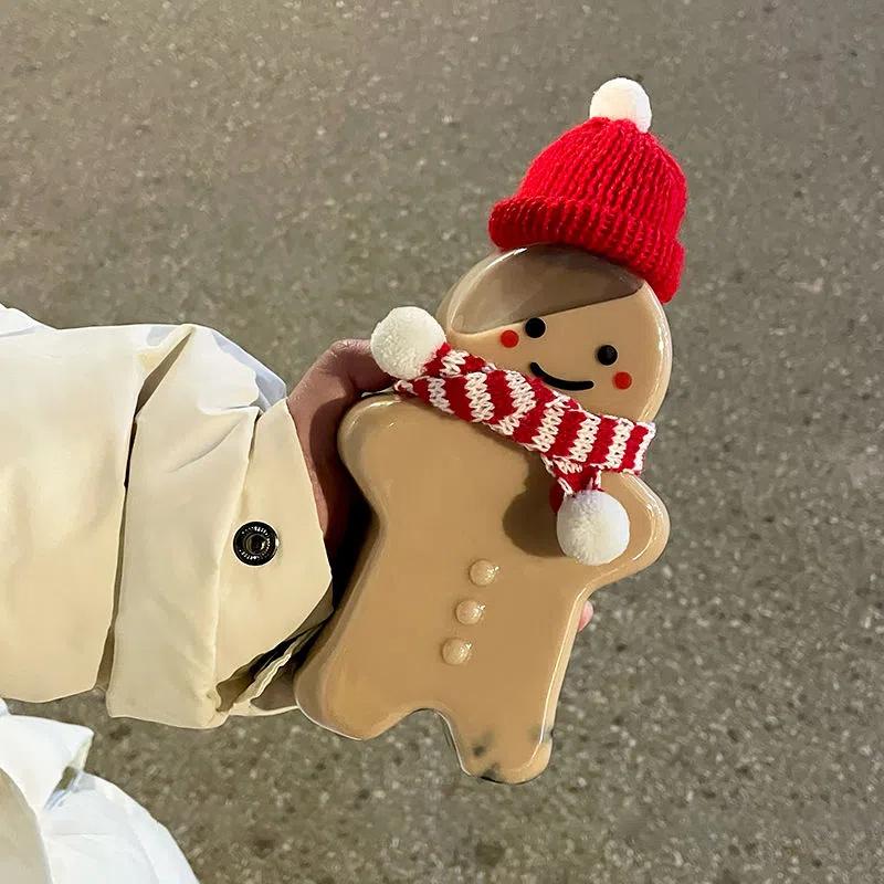 Diy Christmas Snowman Milk Tea Bottle Bear Plastic Drinking Cup Christmas Tree Transparent Coffee Milk Tea Bottle Sealed Cup Set