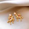 Liebesherz Einhorn Cartoon Pferd Perle Einzigartiges Design Vintage Ohrstecker für Damen Mädchen Mode Creolen Luxus Ohrringe