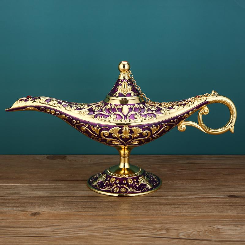 Aladdin Lamp Vintage Home Decor Southeast Asian Craft Luxury Creative Study Wish Light Russian Ornament