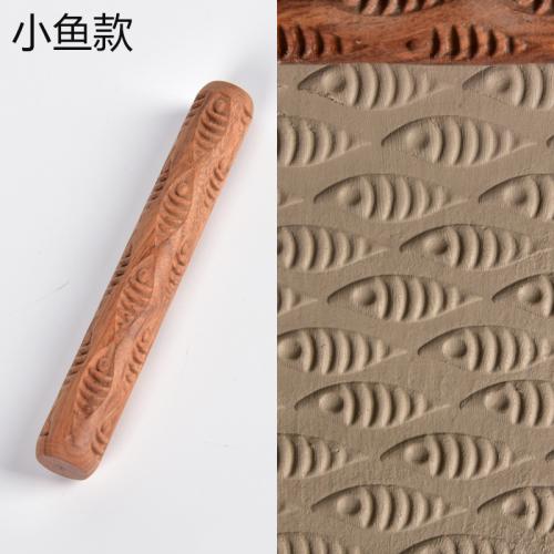 5PCS Pottery Tools Wood Hand Rollers for Clay Stamp Pattern Roller Ceramic Tools Cup Turner  Accessories