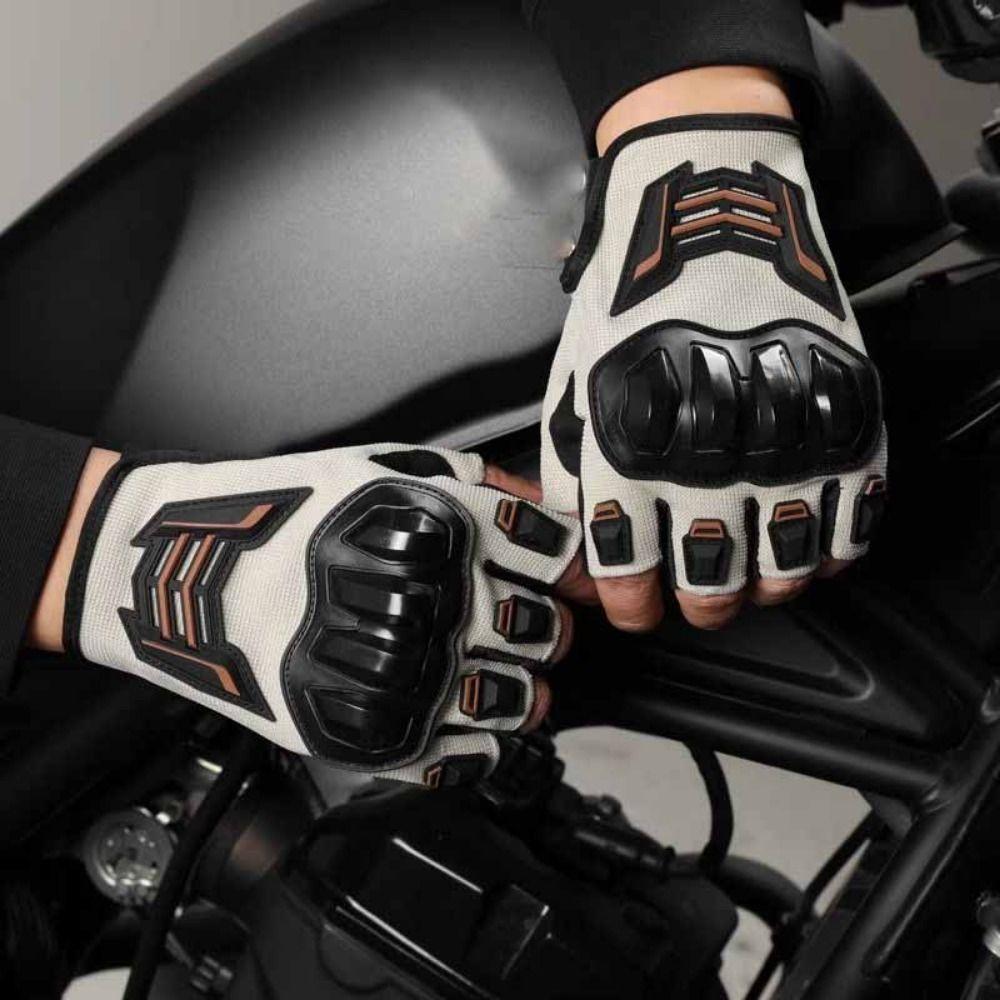Wear Resistant Motorcycle Gloves Breathable Bicycle Gloves Half Finger Gloves  Electric Bike
