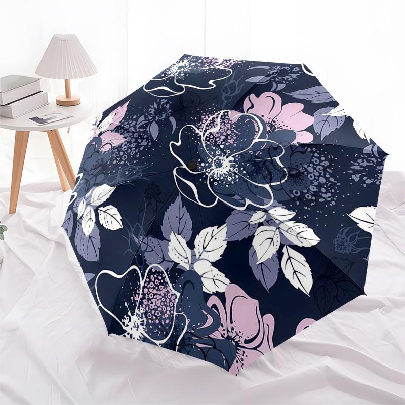 1pc Floral Pattern Design Umbrella with Plastic Handle,Suitable for All Seasons Umbrellaptys26050