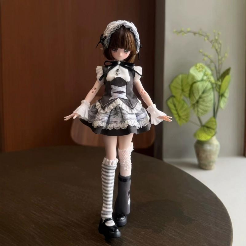 BJD Doll Outfit Set Gray White Chapter Butterfly Style Ob22 Ob24 Six 15-35 Years