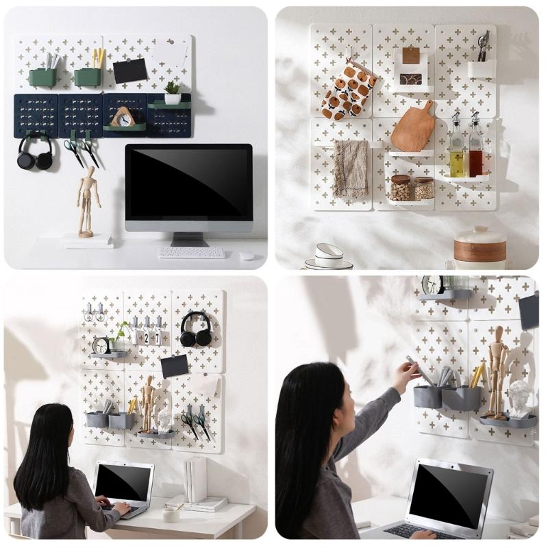 Tool Release Assembly Plastic Grid Board Space Saving Vertical Organizers For Kitchen Bathroom Decors