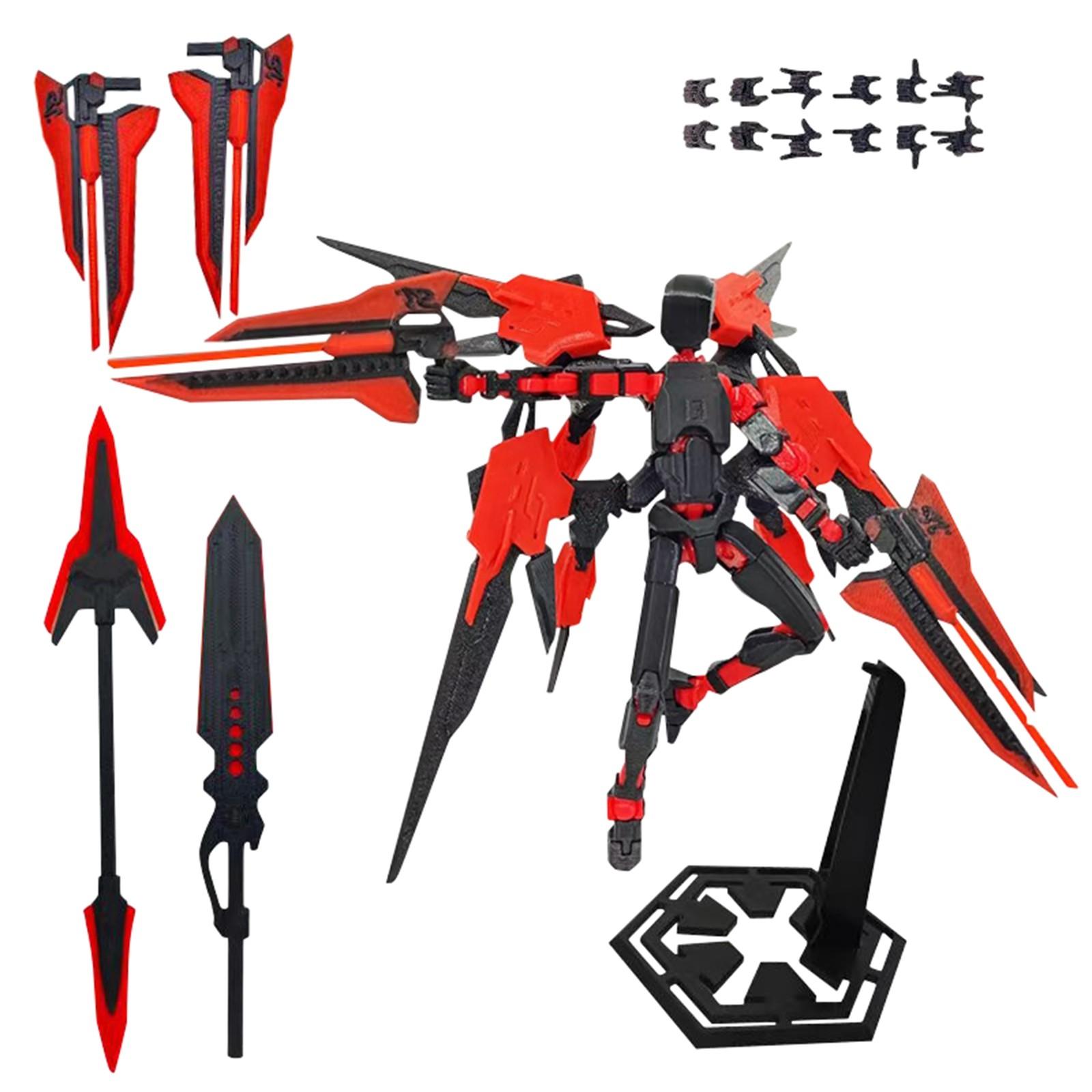 

Совместная подвижная 3D-печатная кукла-игрушка, креативное декомпрессионное настольное украшение One Size красный