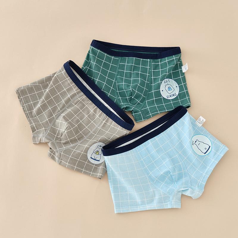 Boys' Pure Cotton Boxer Shorts - Breathable, Comfortable Underwear for Kids (Middle to Large) - Summer Style